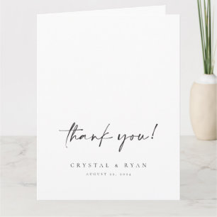 Minimal Handwritten Wedding Blank Thank you Card