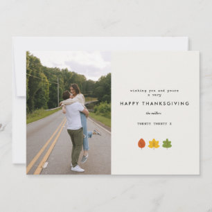 MINIMAL HAPPY THANKSGIVING   Family Photo Card