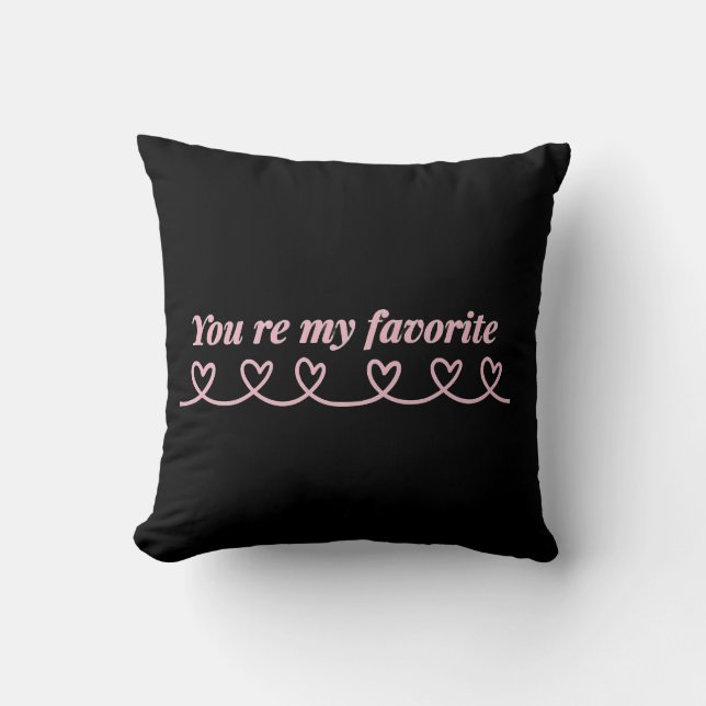 Minimal Heart Arrow Valentine T-Shirt Throw Pillow (Front)