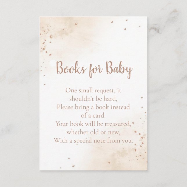 Minimal Heart Books for Baby Card – Blush Pink (Front)