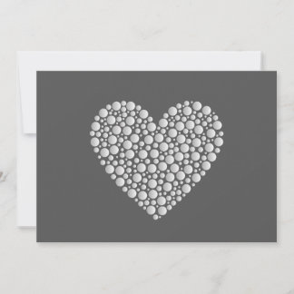 Minimal Heart Circles – White Gradient on Dark  Invitation