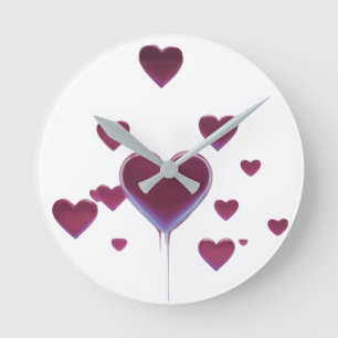 Minimal Heart Icons – Modern Love Wall Clock
