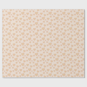 "Minimal Heart Love Wrapping Paper – Beige Aesthet