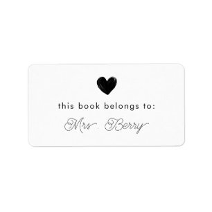 Minimal Heart This Book Belongs To Book Label