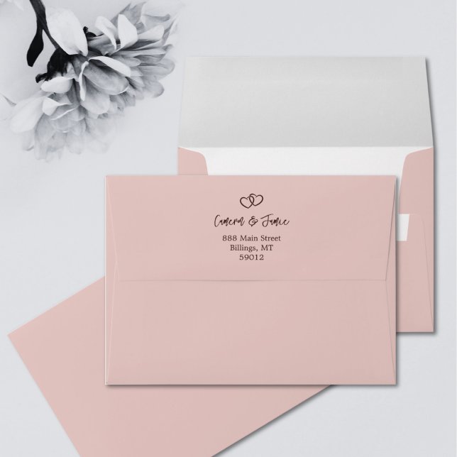 Minimal Hearts Dust Storm Wedding Invitation Envelope (Minimal Hearts Dust Storm Wedding Invitation Envelope)