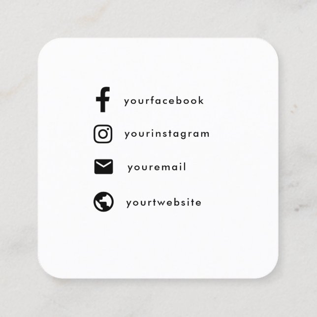 Minimal Hello | Modern Clean Simple White  Calling Card (Back)