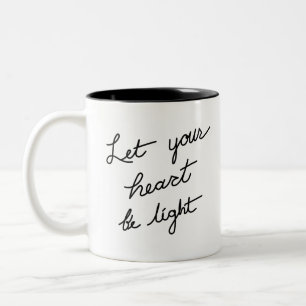 Minimal holiday quote sticker typography Two-Tone coffee mug