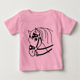 Minimal Horse Head retro style Animal art  Baby T-Shirt