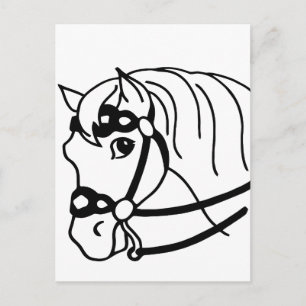 Minimal Horse Head retro style Animal art  Postcard