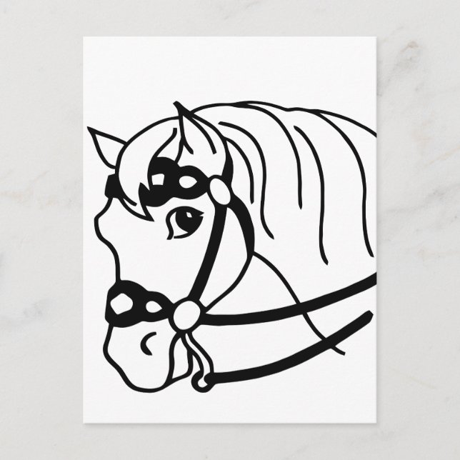 Minimal Horse Head retro style Animal art  Postcard (Front)