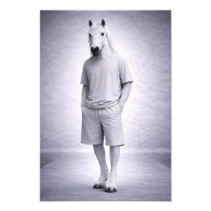 Minimal Horse in Casual Modern Outfit Photo Print