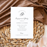 Minimal Horseshoe Black and White Engagement Party