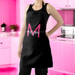 Minimal Hot Pink Black Modern Typographic Monogram Apron<br><div class="desc">Elevate your kitchen style with our Minimal Hot Pink Modern Typographic Monogram Apron! Featuring a sleek, minimalistic design in bold hot pink, this apron is personalized with your monogram in a modern typographic font. Perfect for cooking, baking, or grilling, it combines fashion and function with adjustable straps and durable fabric....</div>