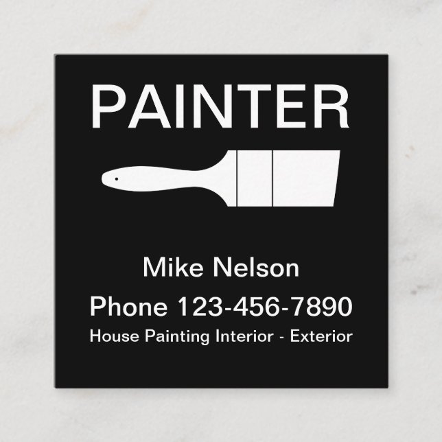 Minimal House Painter Design Square Business Card (Front)