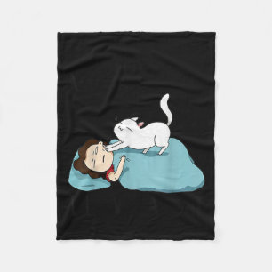 Minimal I don't need alarm clock i cat Fleece Blanket