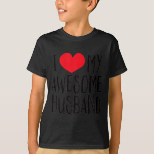Minimal I love my awesome husband red heart T-Shirt