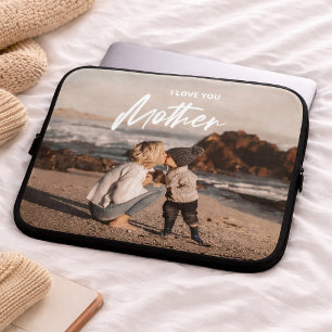 Minimal I love you mother photo replace gift Laptop Sleeve
