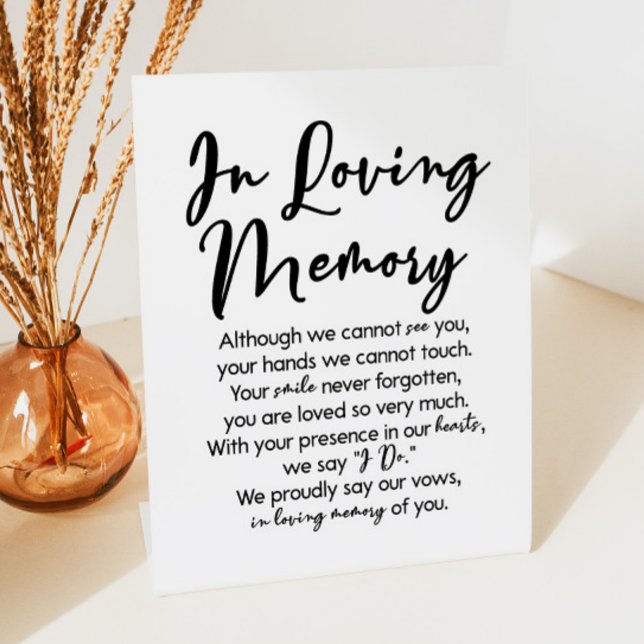 Minimal In Loving Memory Wedding Memorial Sign (Creator Uploaded)