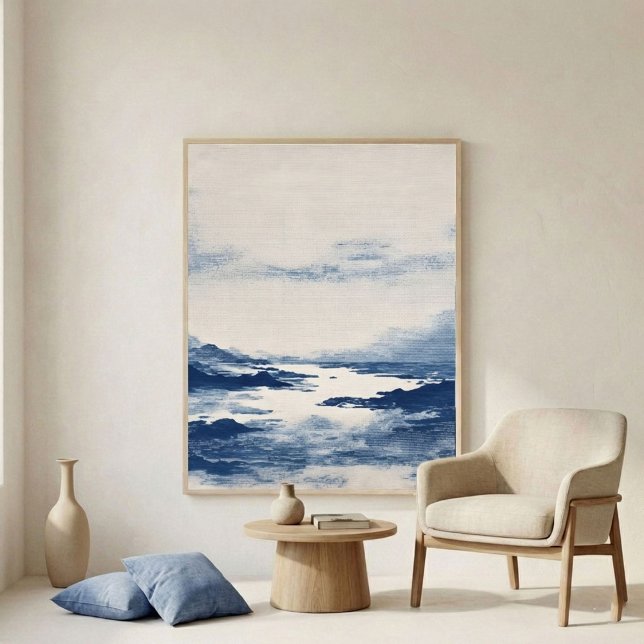 Minimal Indigo Abstract Landscape Wall Art (Creator Uploaded)