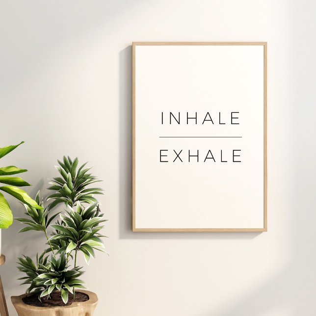 Minimal Inhale Exhale Typography Wall Art (Creator Uploaded)