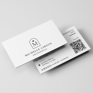 Minimal Initial Arch Crown Clean Professional Business Card