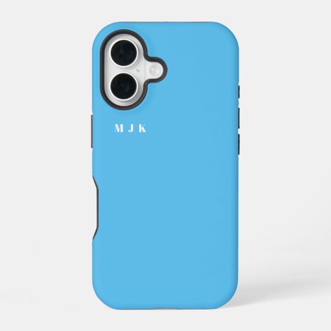Minimal Initial Letter Monogram Modern Stylish  iPhone 16 Case (Back)