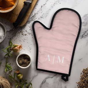 Minimal Initial Pink Oven Mitt