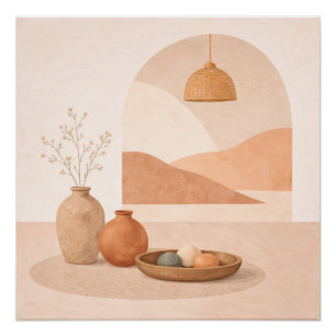 Minimal Interior Still Life a Japandi Abstract Poster