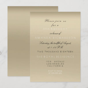 Minimal Ivory Beige Ombre Bridal Shower Birthday Invitation