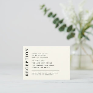 Minimal Ivory Modern Wedding Reception Enclosure Card