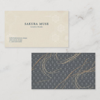 Minimal Japanese Pattern Design – Elegant Seigaiha Business Card
