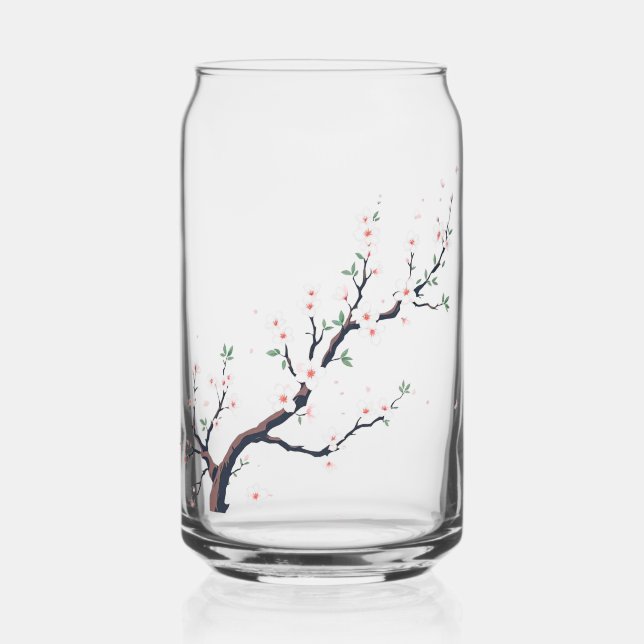 Minimal Japanese Tree Branch Can Glass (Front)