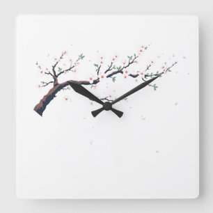 Minimal Japanese Tree Branch Wall Clock