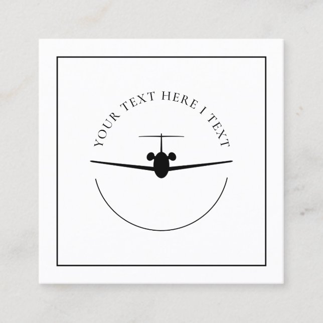 Minimal Jet Business Card – Custom Logo Style (Front)