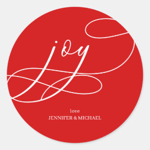 Minimal Joy Christmas holiday Classic Round Sticker