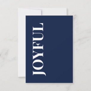 Minimal JOYFUL Navy Holiday Greeting Card