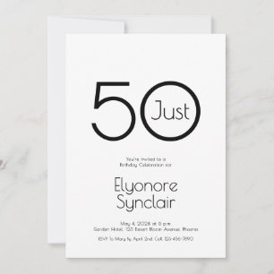 Minimal Just Fifty 50th Birthday Party Invitation