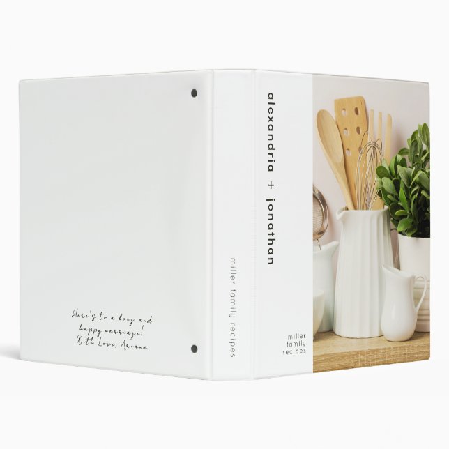 Minimal Kitchen Family Recipe Wedding Gift Message Binder (Background)