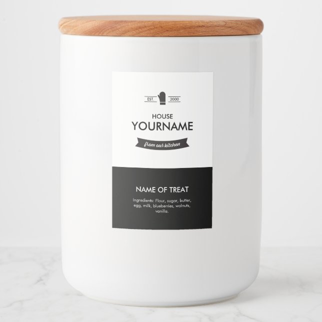 Minimal Label for Baked Goods, Personalize, Custom (Front)