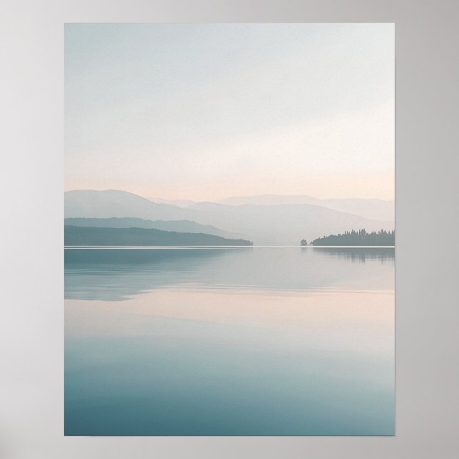 Minimal Lake Reflection Wall Art (Front)