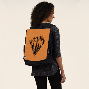 Minimal landscape pine trees forest backpack
