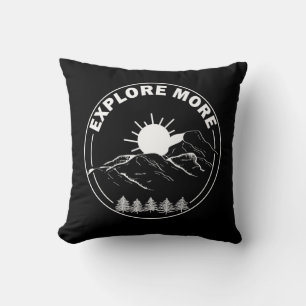 Minimal landscape pine trees forest throw pillow