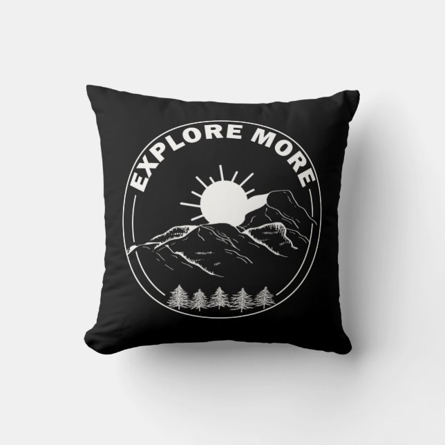 Minimal landscape pine trees forest throw pillow (Front)