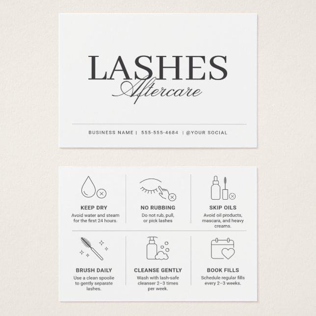 Minimal Lashes Aftercare Beauty (Front & Back)
