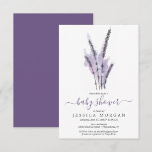 Minimal Lavender Baby Shower Invitation Card