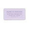 Minimal lavender purple return address label