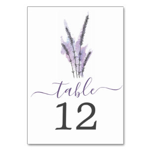 Minimal Lavender Wedding Table Numbers
