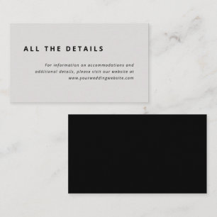 Minimal Layout   Grey and Black Wedding Details Enclosure Card