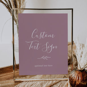 Minimal Leaf Beige Custom Text Sign