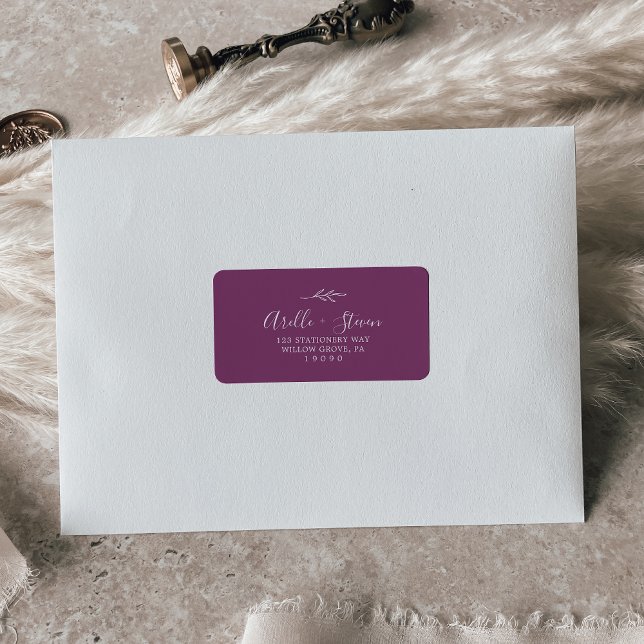 Minimal Leaf | Berry Purple Address Labels (Creator Uploaded)